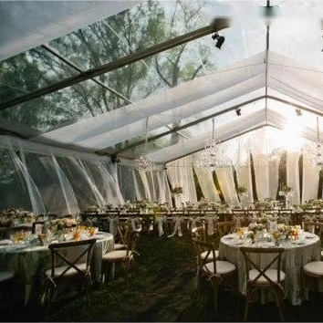 Grassland Forest Ceremonies Durable Aluminum Structure Transparent Roof Open Sides Customizable Wedding Marquee Tent