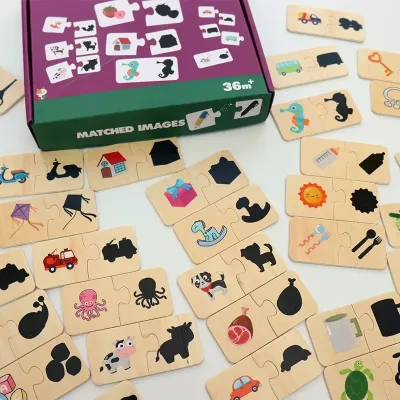 Wooden Jigsaw Puzzles Shadow Pairing Puzzle Game Matching Puzzle Game Wooden Shape Matching Games