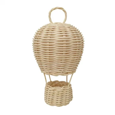 Handmade rattan hot air balloon decoration children's room pendant home decoration wall hanging baby photography props