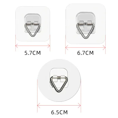 TG-Stainless Steel Strong-adhesion No-Drill Dish Hook; Multi-Functional Traceless Household Organizer Square/Round Hooks