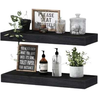 Wall Mount Floating Shelves for Living Room Bathroom Kitchen Wooden Boards with Hidden Invisible Fixings