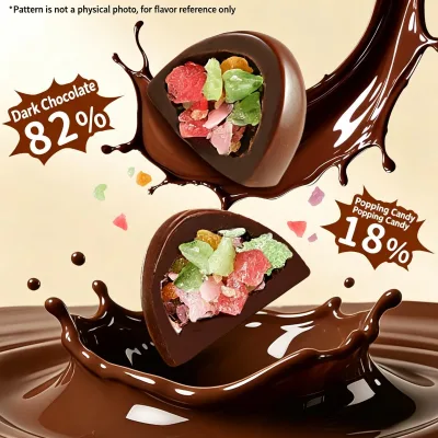 Wholesale Egg Shaped Compound Dark Chocolate Filled With Popping Candy Crispy Burst Confectionery Gift Box for Office