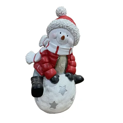 26 INCH Fun Christmas Snowman Playing Ball Figurine for Festive Home Decorations and Toys