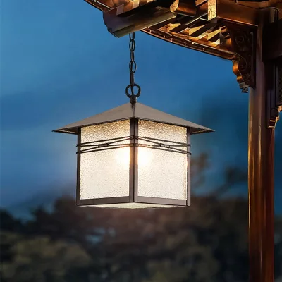 Nordic retro LED outdoor pendant lighting, courtyard garden, sunroom, outdoor ceiling light, E27 ultra bright ambient light