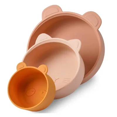 Silicone Baby Bowls First Stage Dishes for Babies, Cute Toddler Feeding Bowl,3 Pack