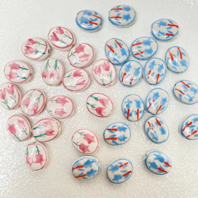 Jade Flower Ceramic Beads with Holes Accessories DIY Necklace Bracelet Earrings Necklace Pendant Accessories Jewelry Making