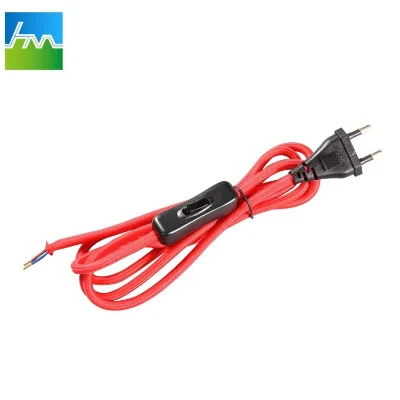 303 Switch Braided Line EU Plug E14 Half Tooth Lamp Head with One Ring Lamp Holder Socket Lamps Accessories