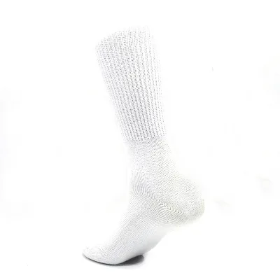 Men's Medical Diabetes and Circulatory Crew Socks Custom Logo With Seamless Toe and Non-Binding Top Diabetic Cotton Foot Socks