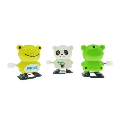 Factory Wholesale Kids Mini 5cm Wind up Frog Panda Toys Plastic Clockwork Walking Animal Vending Machine Capsule Prizes
