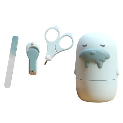 New Arrival Sea Lion Baby Nail Clipper Set Safty Grooming Care Baby Nail Set with Cute Case Baby Nail Care Kit
