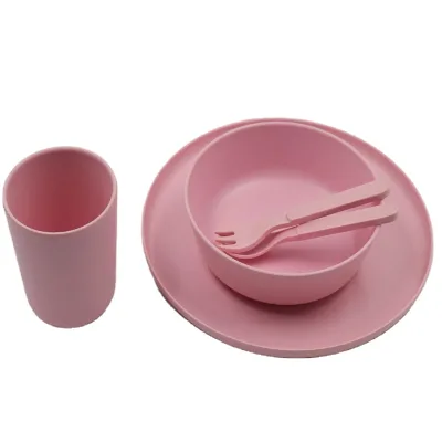Reusable Safe Eco Biodegradable Baby Kids Children Tableware Dinner Dinnerware Sets