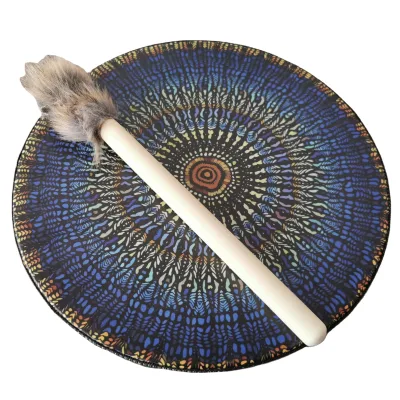 Factory Price  Mosaic Drum Siberian Drum Gift Handmade Shaman  Drum Percussion Musical  Instrument Suitable for All Ages