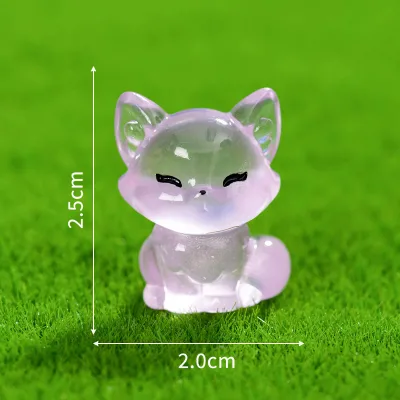 Tiny Fox Resin Artistic Hand-painted Crafts Blind Bag Animal Decorations for Dollhouse Micro Fairy Garden Landscape
