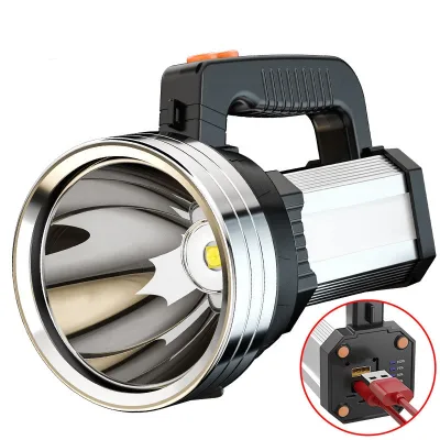 Manufacturer Powerful Search Emergency Light Long Distance Rechargeable Handheld Flashlight Work Light IP44 500m Three Gears
