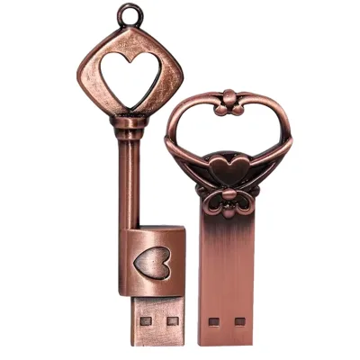 Large Capacity Metal Key 8GB USB Flash Drive Portable 32GB/16GB Engraved Creative Promotional USB Drive