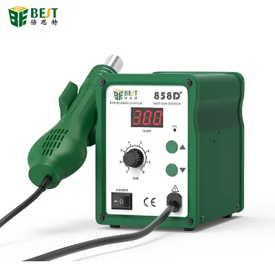 BST-858D+ 640W SMD Hot Air Welding Station LED Digital Display Electric Soldering Station for Phone Repair Pistola De Ar Quente