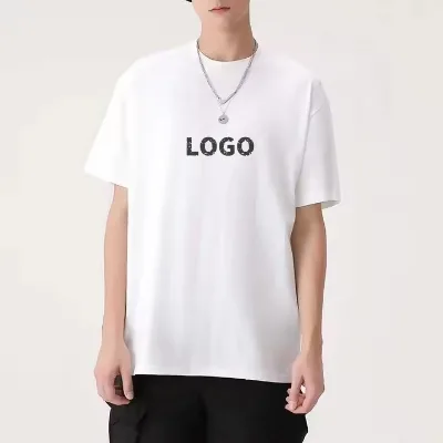 Wholesale Custom Logo Printing Men's Blank 100% Cotton Tshirt High Quality Plain Plus Size T-shirts 300Gsm T Shirts