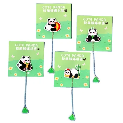 Kawaii Bookmarks Creative Gifts Book Reading Decoration Cartoon Cute Panda Shape Mini Acrylic Bookmark Wholesale Stationery