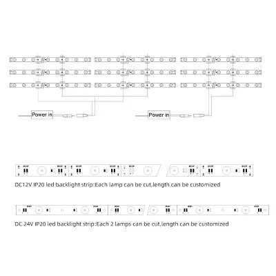 Backlight Light Box LED Strip Light Strings SMD2837 Aluminum Alloy High CRI 80 USB Dimmable Warehouse Use 12V/24V IP33 Rated