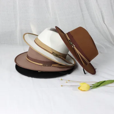 Factory Wholesale Faux Wool Fedora Hats Spring Autumn Winter Fedora Hats Men High Quality Elegance Fedora Hat for Adults