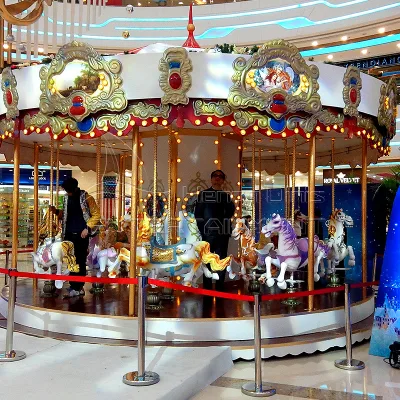 High Quality Fiberglass Animal Carousel Ride with Custom Colors and Designs Merry Go Round