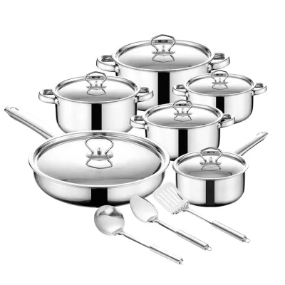 Modern Stainless Steel Soup & Stock Pot Set Eco-Friendly Cookware for Home Cooking 10pcs MOQ