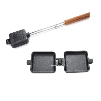 Pre-Seasoned Cast Iron Camp Cooker Campfire Sandwich Maker Double Pie Iron Broiler Camp Pie Cooker Camp Grill Cooker