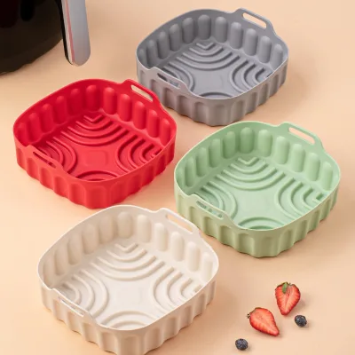 Custom Processing Silicone Baking Tray Air Fryer Mat Food Grade Foldable High Temperature Resistant Customizable Logo