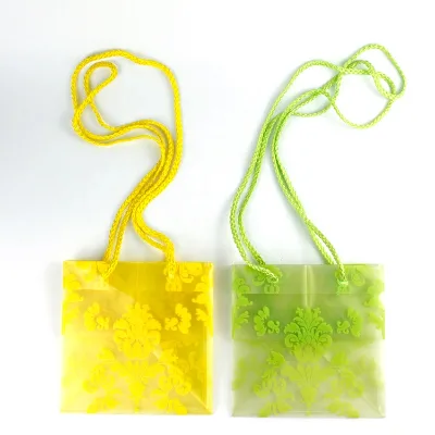 Eco Friendly Customized Printing PP Plastic Flower Carrying Square Potted Plant Bags with String