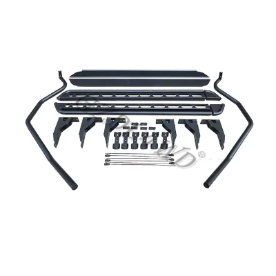 4X4WD Factory Steel Black Side Steps Brush Bar Side Rails for Land Cruiser 80 Series 1990-1997 Install with Front Bumper