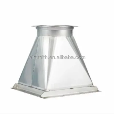 304 Stainless Steel square to Round or Round to square Reducer air Duct Fitting Size Can Be Customized