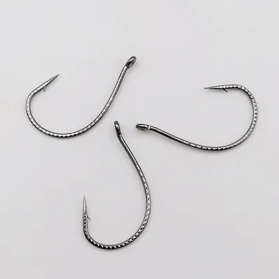 2# 1# 1/0# 2/0# Inverted Wacky Soft Worm Lures Fishing Hooks for Bass Single Barbed 8003 Inverted Wacky Soft Worm