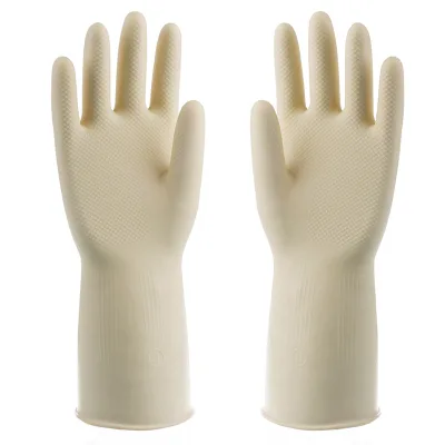 Hand Gloves Kitchen Rubber Household Home Waterproof Kids Guantes De Latex Lining Latex Medium Cleaning Velvet White Black Red