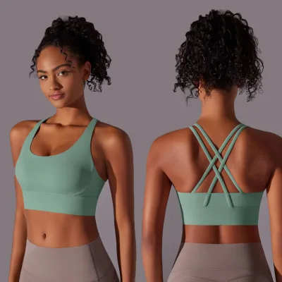Colorful Breathable Yoga Activewear Top Women Workout Sports Bra High Impact Running Gym Bra