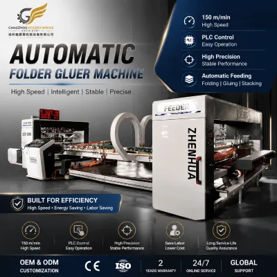 Industrial Full Automatic Folder Gluer Machine for Folding Carton Packaging Production Line