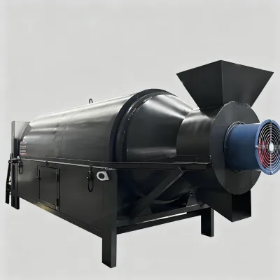 Automatic Rotary Drum Drying Roaster 1t/h Gas Peanut Soybean Poultry Feed Livestock Feed Dryer for Feed Factory