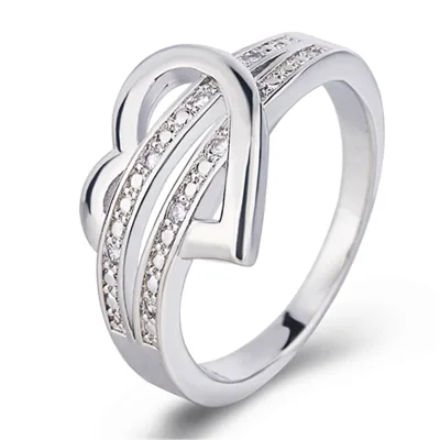 2021 New Style, 925 Silver Fashion Women, Silver love Wedding Heart Ring.