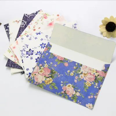 Wholesale Small Floral Envelope Elegant Retro Custom Mailing Envelope Chinese Style Writing Paper Envelope