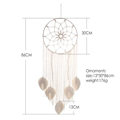 Nordic Wind Ins Tapestry Bohemian Cotton Rope Weaving Dream Catcher Home Indoor Background Wall Decoration Wall Hanging Gift