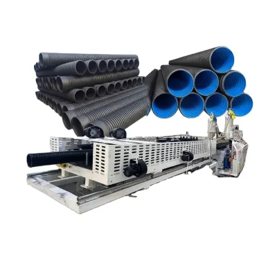 Energy Saving HDPE Double Wall Corrugated Pipe Extrusion Line 40-200 mm, Single Screw, Stable Output, Low Power Consumption