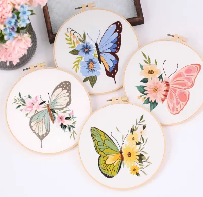 Hand Started Embroidery Kit for Beginners Adults Punch Needle Kit Cross Stitch Kits with Embroidery Hoop and Instructions