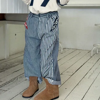 Autumn Children Clothing New Korean-Style Cotton Denim Trousers for Kids Boys Girls Harem Pants Sand Washed High