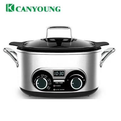 1350W 6quart Stainless Steel Electric Multi Cooker with Slow Cooker/Oven/Keep Warm/Stove Top/Steam Function/Rice/Meat/Beaf