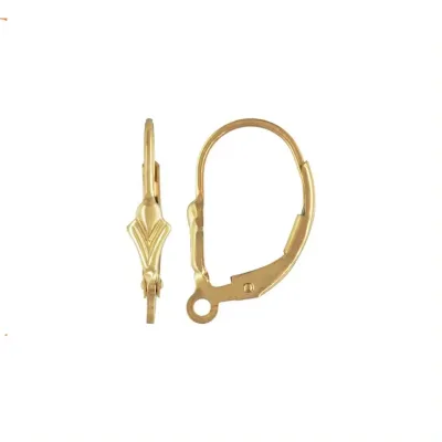 GP 14K Gold Filled Plain Leverback with Ring & 3mm Snap-in Setting Hoop Earrings Findings for Women DIY Jewelry Making
