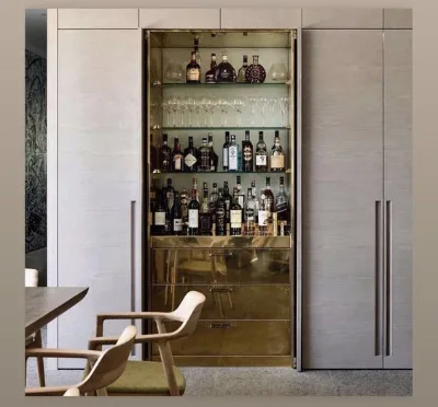 DBM Customization Modern Design Red Wine Bar Cabinet Solid Wood Bar Cabinet Hot Sale