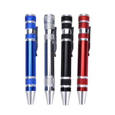 Multifunction 8 in 1 Pocket Precision Mini Screwdriver Pen Mobile Phone Repair Hand Tools Kit Portable Screwdriver Set Bits