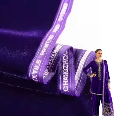 Changzhou Hot Sale Women's Non Elastic Super Soft Korean Micro Woven Velvet 5000 9000 Fabric for Women Dress
