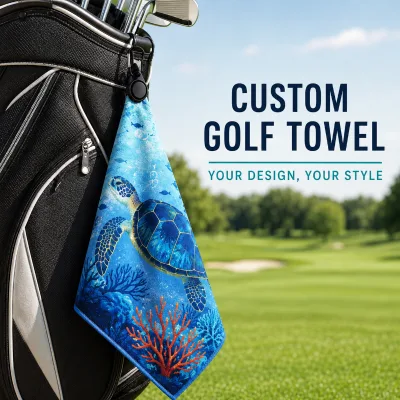 Club Cleaner Eco-Friendly Modern Golf Accessories Customized Magnetic Microfiber Waffle Golf Towel Clip Custom Logo