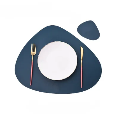 PU Double Sided Leather Placemat Table Heatproof Mat Waterproof and Oilproof Western Table Mat Pattern Printing Wholesale