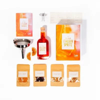 Italian Spritz Kit DIY Aperitif Cocktail Gift Set, Prosecco Bartender Gift with Natural Infusions